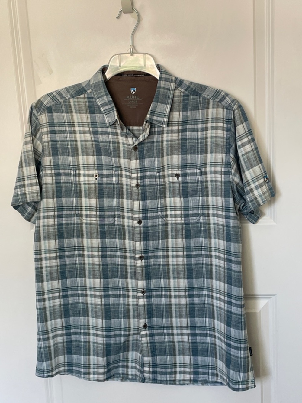 Kuhl Linen Blend Button Down Shirt Large 
Outdoor Hiking